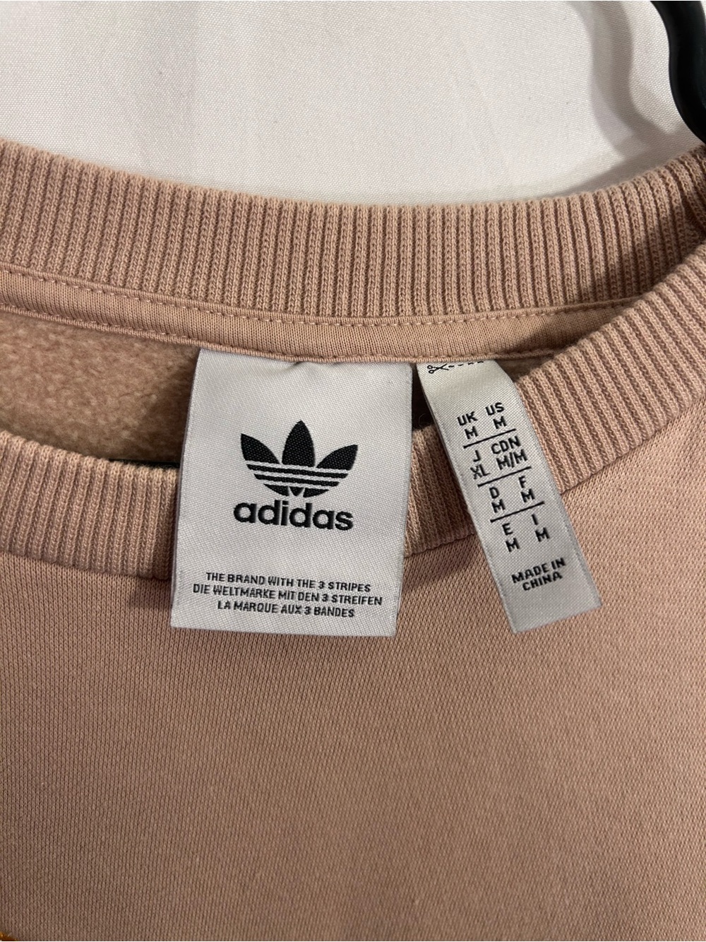 adidas Men’s Beige Crewneck Sweatshirt with Burgundy & Gold Logo - Picture 3 of 3